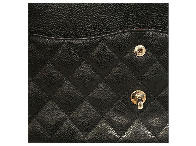 Borsa a tracolla Chanel in vitello martellato nero - vista 13