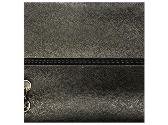 Borsa a tracolla Chanel in vitello martellato nero - vista 14