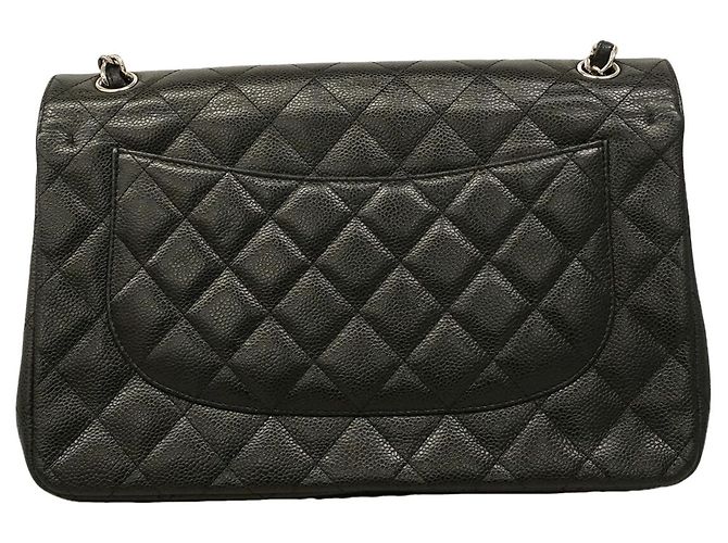 Borsa a tracolla Chanel in vitello martellato nero - vista 15