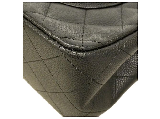 Borsa a tracolla Chanel in vitello martellato nero - vista 6