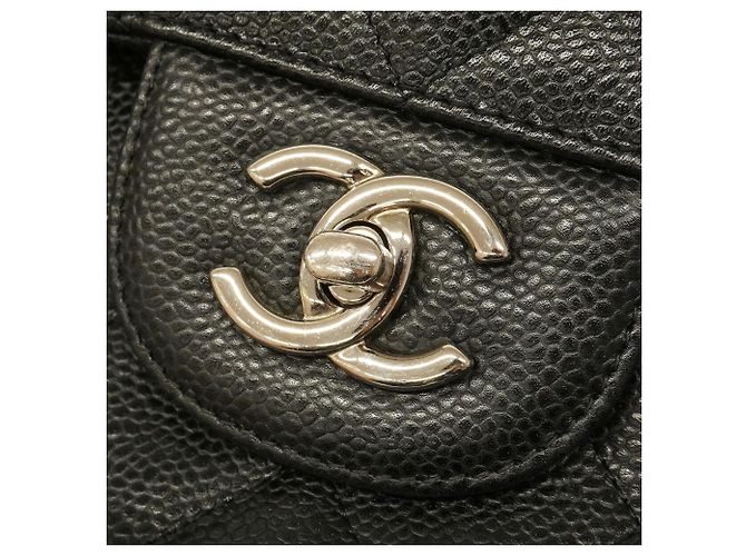 Borsa a tracolla Chanel in vitello martellato nero - vista 9