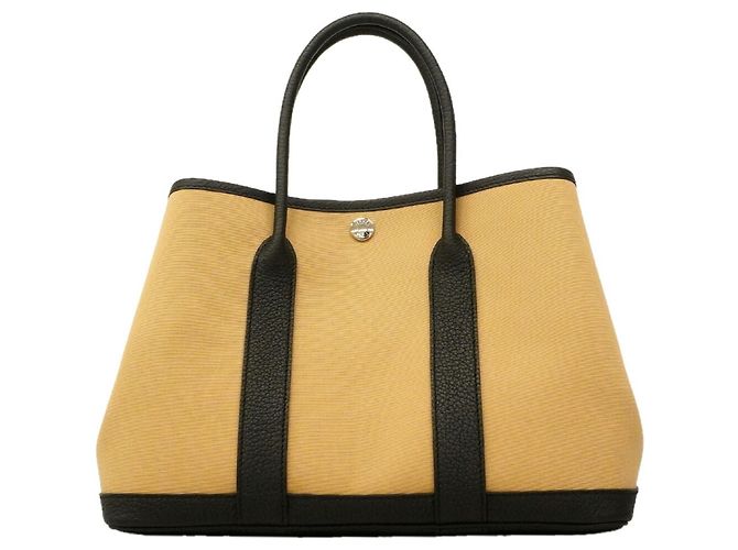 Hermès Borsa Tote Hermes Garden TPM Toile Officier Black Trench Nero - vista 10