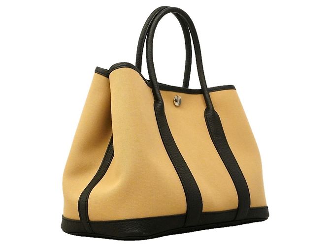 Hermès Borsa Tote Hermes Garden TPM Toile Officier Black Trench Nero - vista 2