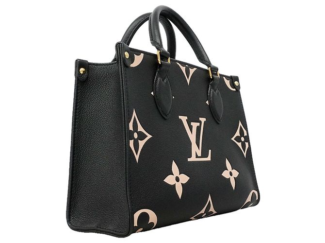 Louis Vuitton Monogram Empreinte Bicolor OnTheGo PM Handtasche Schwarz Beige - Ansicht 2