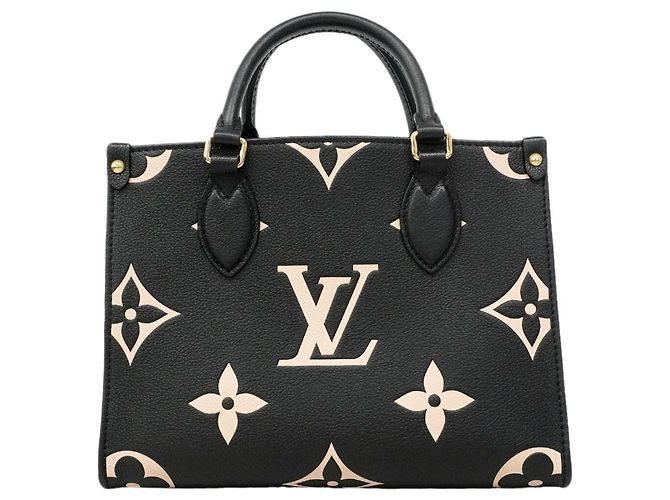 Louis Vuitton Monogram Empreinte Bicolor OnTheGo PM Handtasche Schwarz Beige - Ansicht 9