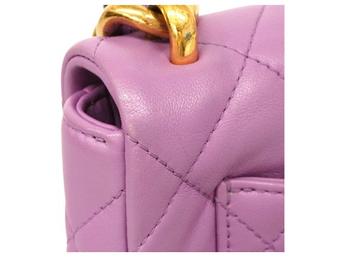 Borsa a tracolla Chanel Mini Matelassé con catena Porpora - vista 11