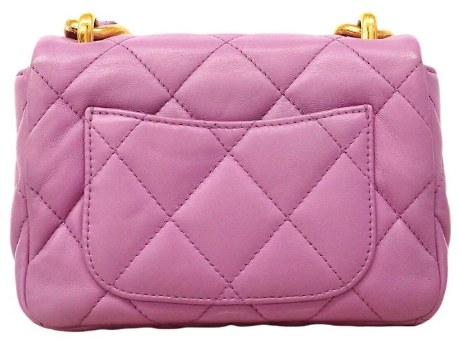 Borsa a tracolla Chanel Mini Matelassé con catena Porpora - vista 13