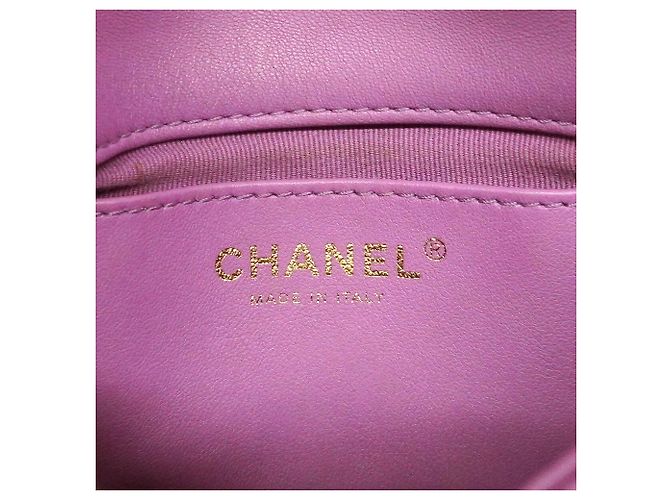 Borsa a tracolla Chanel Mini Matelassé con catena Porpora - vista 5
