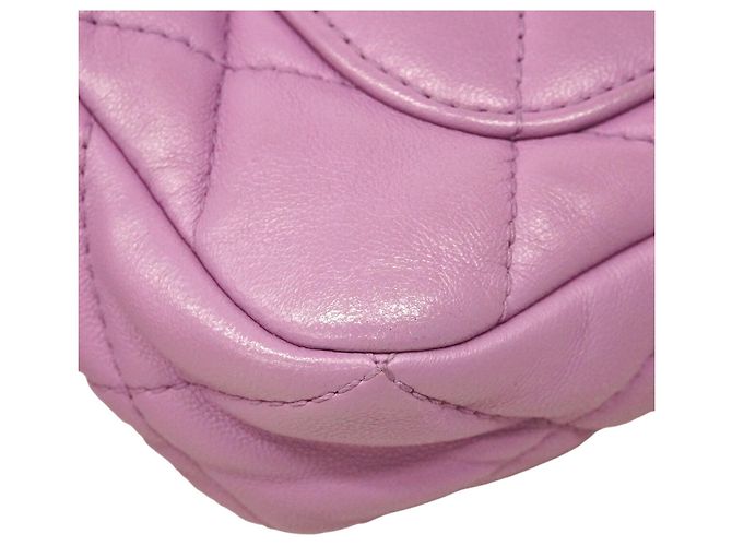 Borsa a tracolla Chanel Mini Matelassé con catena Porpora - vista 8