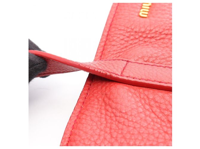 Borsa Tote Miu Miu in pelle rossa Rosso - vista 8
