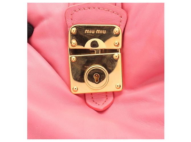 Borsa a mano Miu Miu in pelle rosa - vista 10