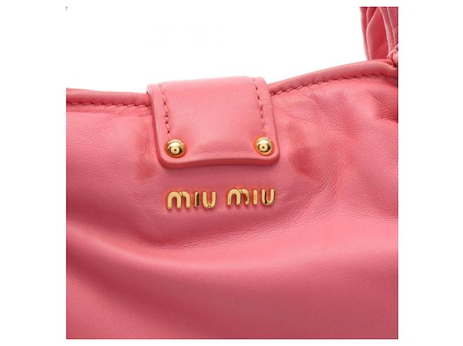 Borsa a mano Miu Miu in pelle rosa - vista 8