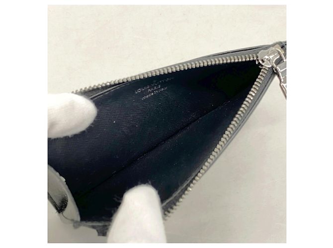 Portacarte e monete Louis Vuitton Monogram Eclipse Reverse Marrone Nero - vista 3