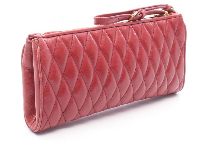 Clutch Miu Miu Matelassé in pelle rossa Rosso - vista 2