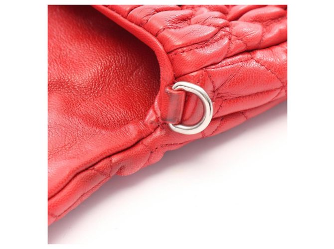 Borsa a tracolla 2-Way Miu Miu Matelassé in Nappa e Cristalli Rosso - vista 11