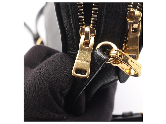 Borsa a tracolla Miu Miu in pelle Madras Nero - vista 7
