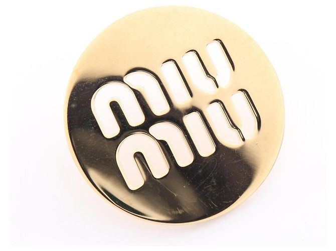 Orecchini a cerchio con logo placcato oro Miu Miu D'oro - vista 5
