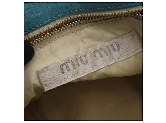 Borsa a mano Miu Miu in pelle blu - vista 4