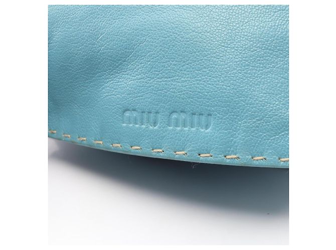 Borsa a mano Miu Miu in pelle blu - vista 5
