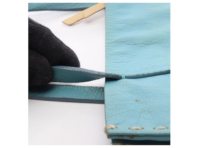 Borsa a mano Miu Miu in pelle blu - vista 7