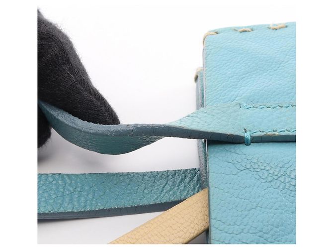 Borsa a mano Miu Miu in pelle blu - vista 8