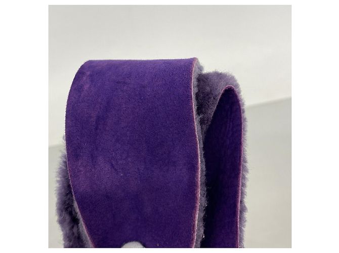 Borsa a tracolla Chanel in shearling viola Porpora - vista 7
