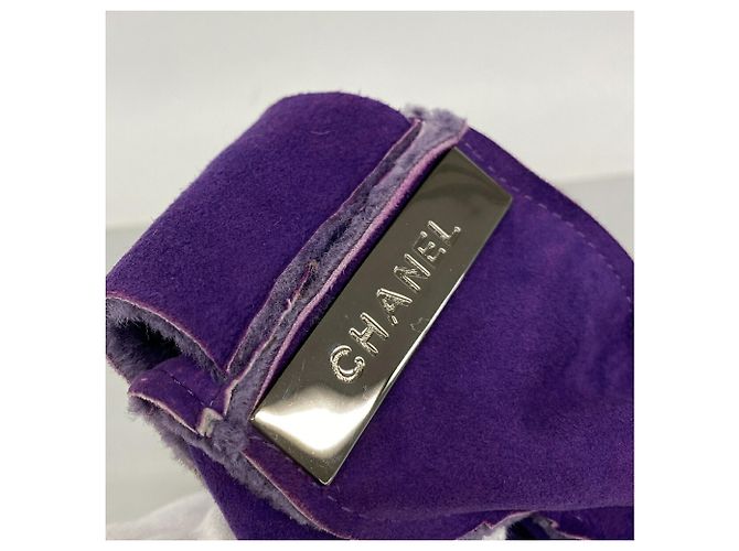 Borsa a tracolla Chanel in shearling viola Porpora - vista 8