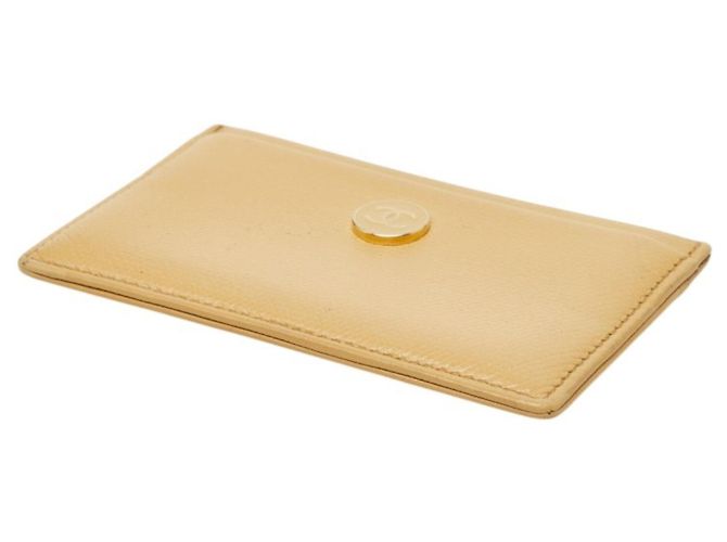 Tarjetero Chanel Coco Mark de piel beige - vista 4