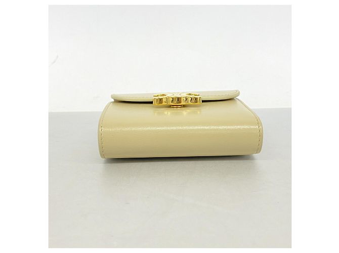 Céline Celine Triomphe Leder Tri-fold Geldbörse - Beige - Ansicht 2