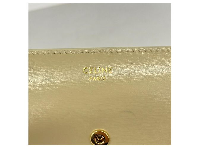 Céline Celine Triomphe Leder Tri-fold Geldbörse - Beige - Ansicht 4