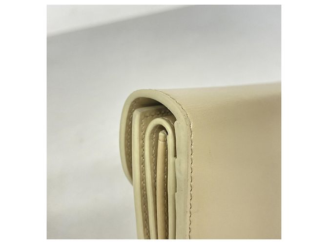 Céline Celine Triomphe Leder Tri-fold Geldbörse - Beige - Ansicht 5