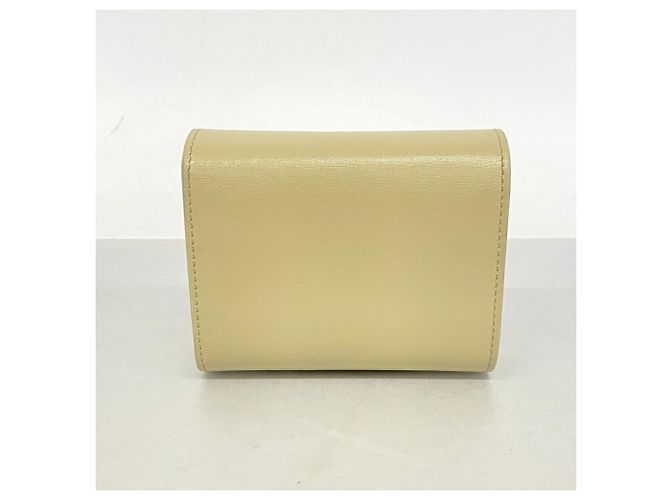 Céline Celine Triomphe Leder Tri-fold Geldbörse - Beige - Ansicht 7