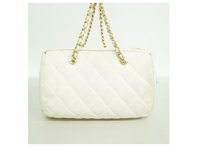 Borsa a tracolla Chanel Matelassé con catena Bianco - vista 11