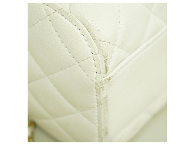 Borsa a tracolla Chanel Matelassé con catena Bianco - vista 6