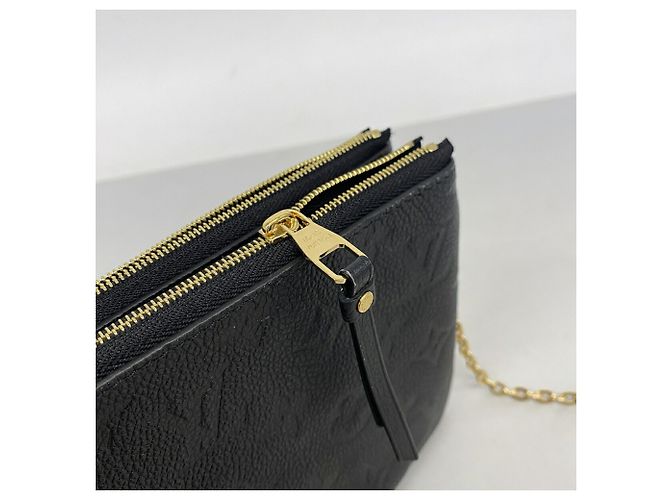 Louis Vuitton Monogram Empreinte Pochette Double Zip Shoulder Bag Schwarz - Ansicht 8