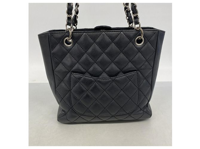 Borsa Tote Chanel in pelle di vitello martellata nera Nero - vista 11