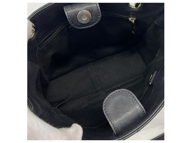 Borsa Tote Chanel in pelle di vitello martellata nera Nero - vista 4