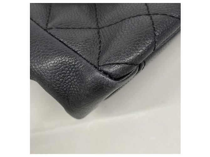 Borsa Tote Chanel in pelle di vitello martellata nera Nero - vista 7