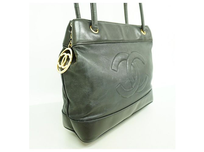 Borsa Tote Chanel in pelle di agnello Nero - vista 2