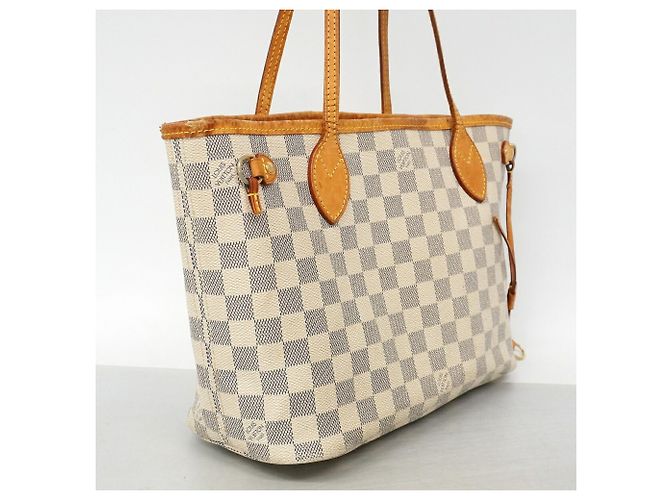 Borsa Tote Louis Vuitton Damier Azur Neverfull PM Bianco - vista 2