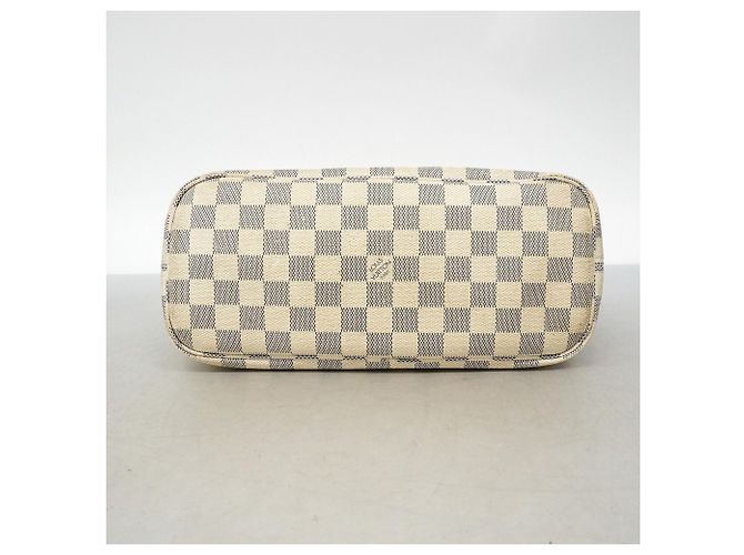 Borsa Tote Louis Vuitton Damier Azur Neverfull PM Bianco - vista 3