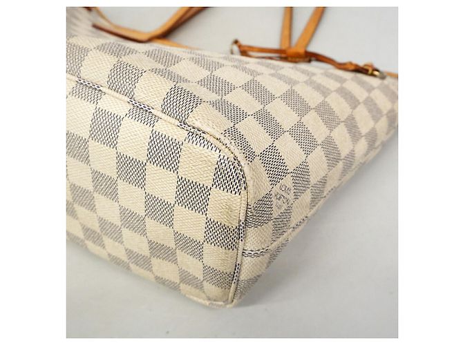 Borsa Tote Louis Vuitton Damier Azur Neverfull PM Bianco - vista 8