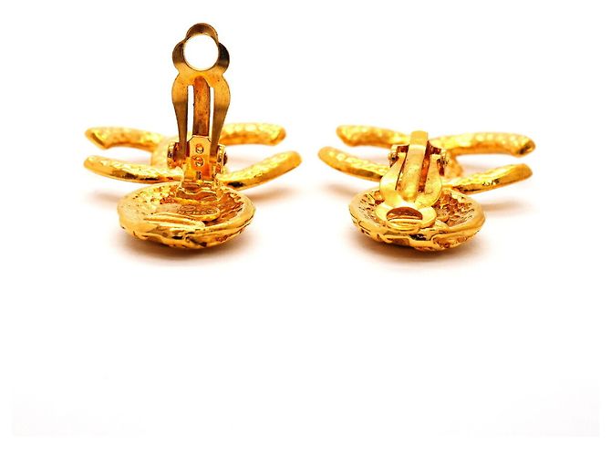 Chanel vergoldete Clip-Ohrringe Golden - Ansicht 3