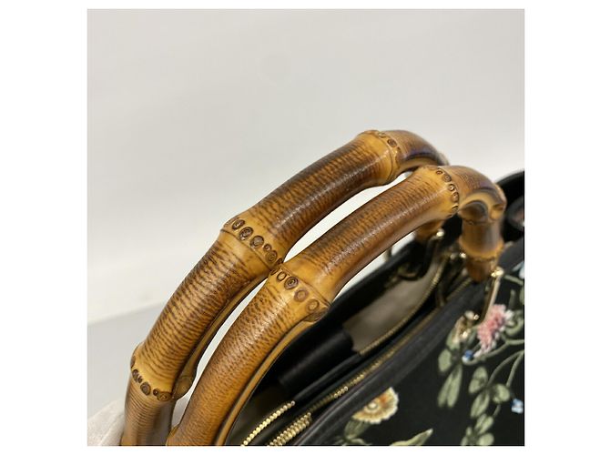 Borsa Tote Gucci GG Blooms Bamboo Nero Multicolore - vista 7