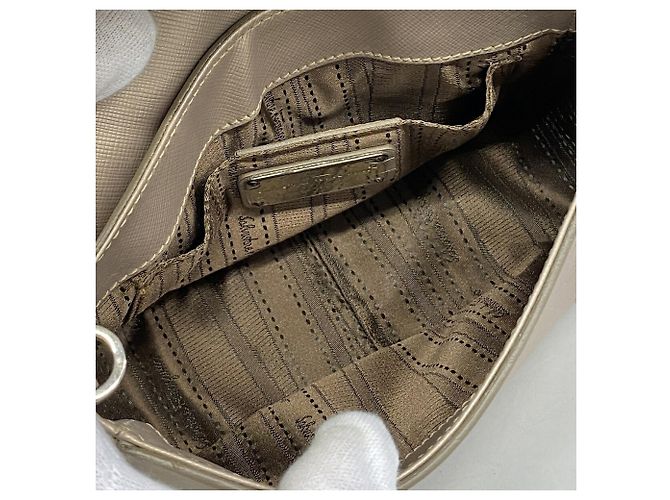 Borsa a tracolla in pelle Gancini Salvatore Ferragamo Beige - vista 4