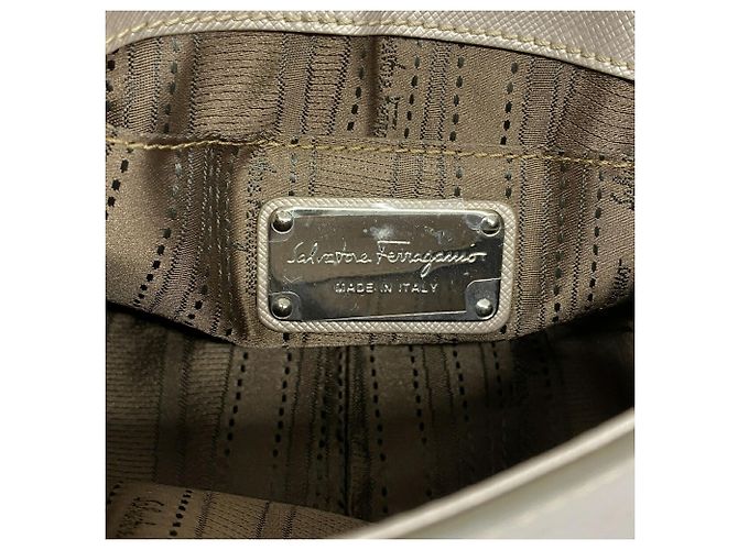 Borsa a tracolla in pelle Gancini Salvatore Ferragamo Beige - vista 5