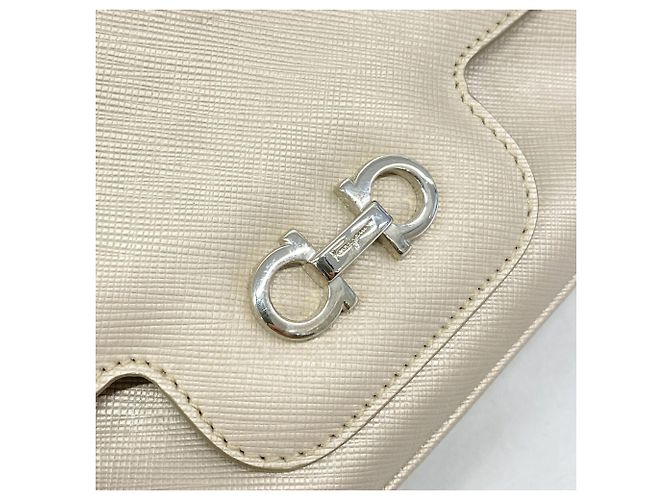 Borsa a tracolla in pelle Gancini Salvatore Ferragamo Beige - vista 9