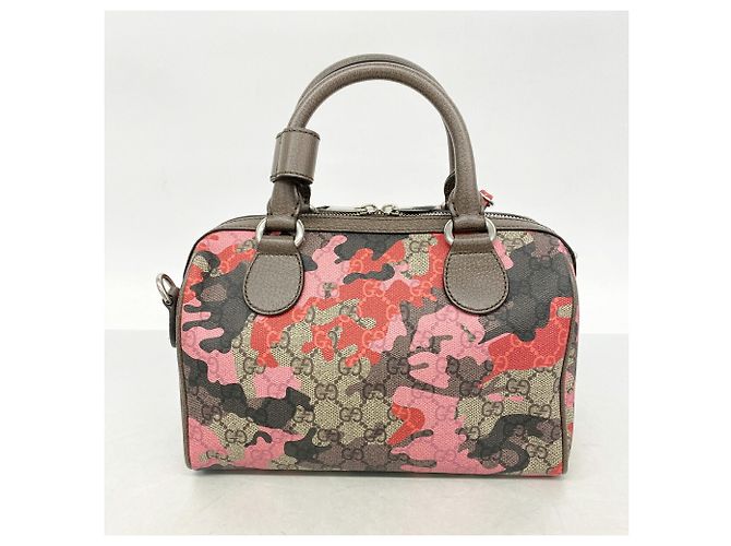 Borsa Gucci GG Camouflage Marrone Rosa Rosso - vista 10