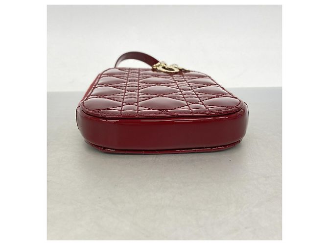 Borsa Christian Dior Cannage Smaltata Bordò - vista 3
