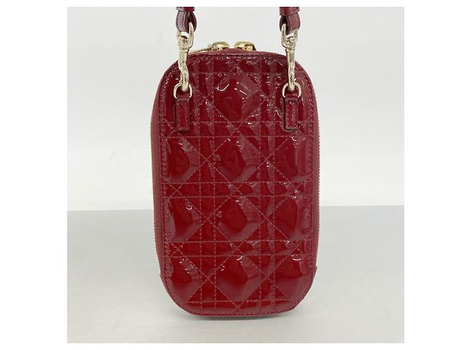 Borsa Christian Dior Cannage Smaltata Bordò - vista 9